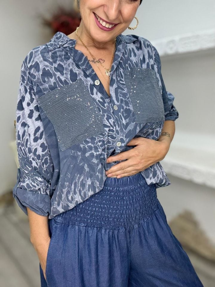 TENSEL KUMAŞ BEL LASTİKLİ CEPLİ BOL PANTOLON
