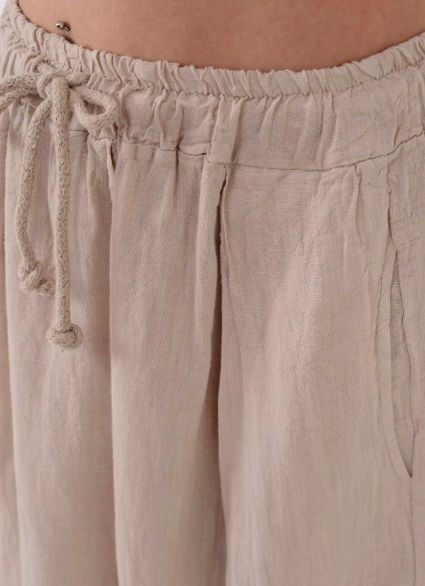 GENİŞ PAÇA KETEN PANTOLON