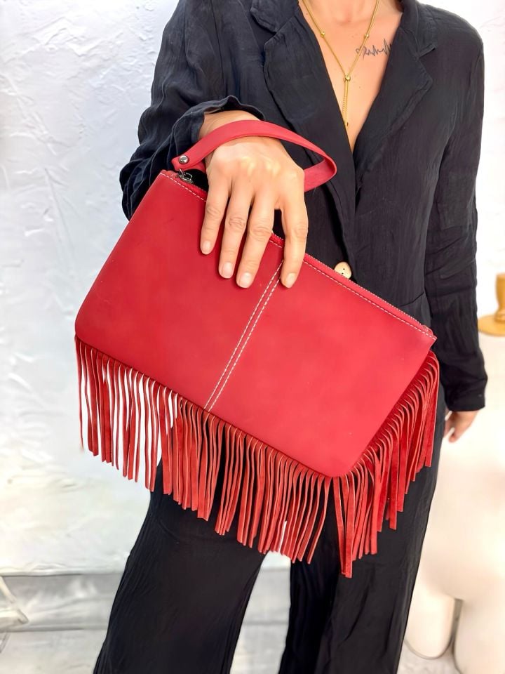 NUBUK PÜSKÜLLÜ CLUTCH
