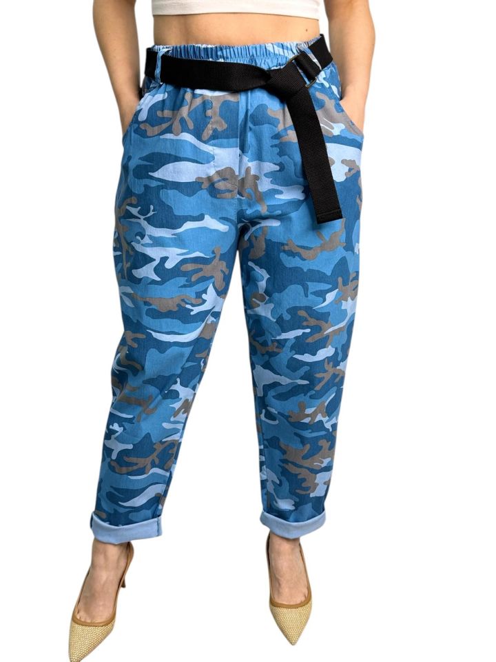 KAMUFLAJ DESEN BOL KESİM LİKRALI PANTOLON