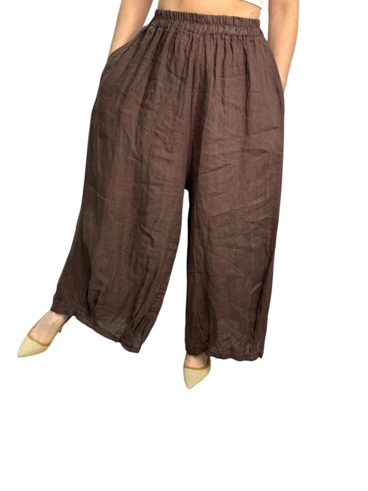 BOL KESİM KETEN PANTOLON