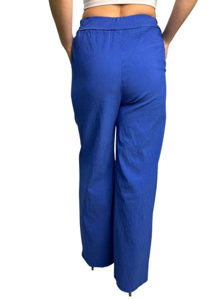 YÜKSEK BEL BELİ LASTİKLİ PANTOLON