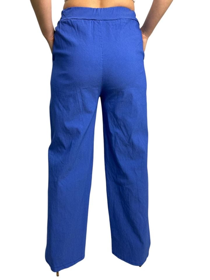 YÜKSEK BEL BELİ LASTİKLİ PANTOLON