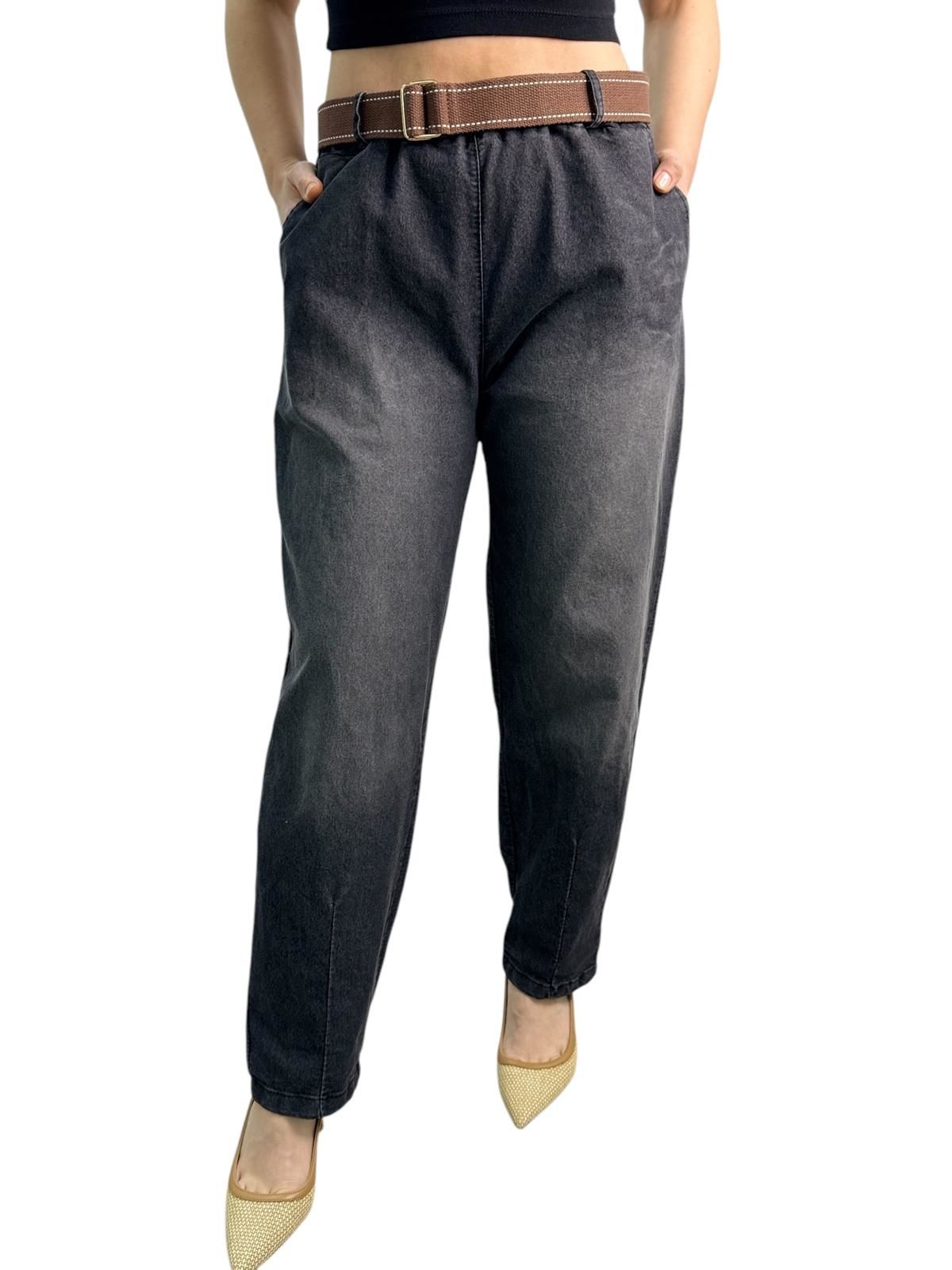 KEMERLİ KOT PANTOLON