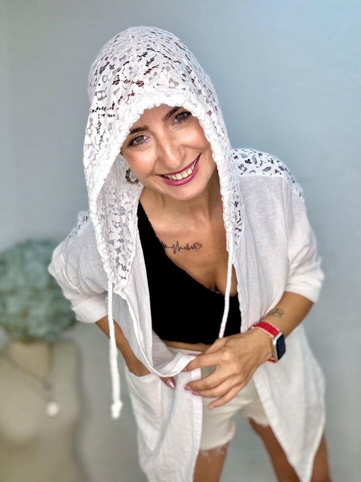 SIRT GÜPÜRLÜ KETEN CEKET