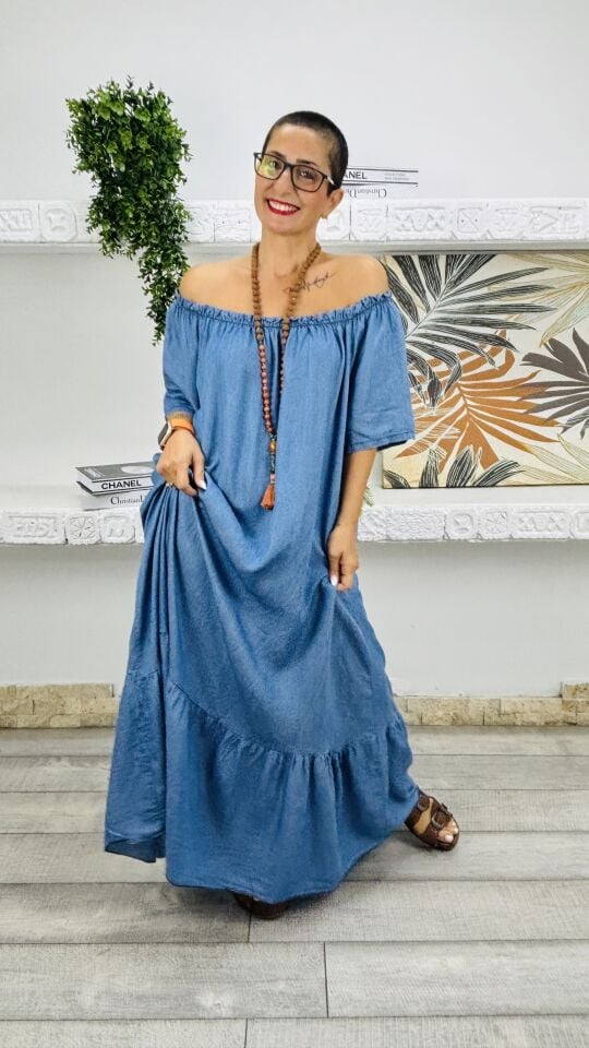 TENSEL KUMAŞ JEAN ELBİSE