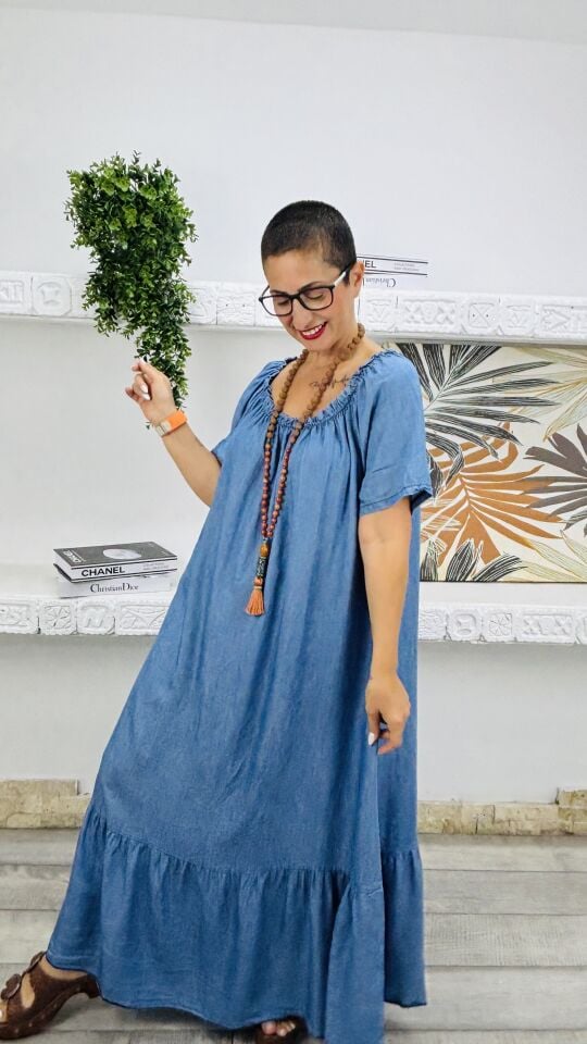 TENSEL KUMAŞ JEAN ELBİSE
