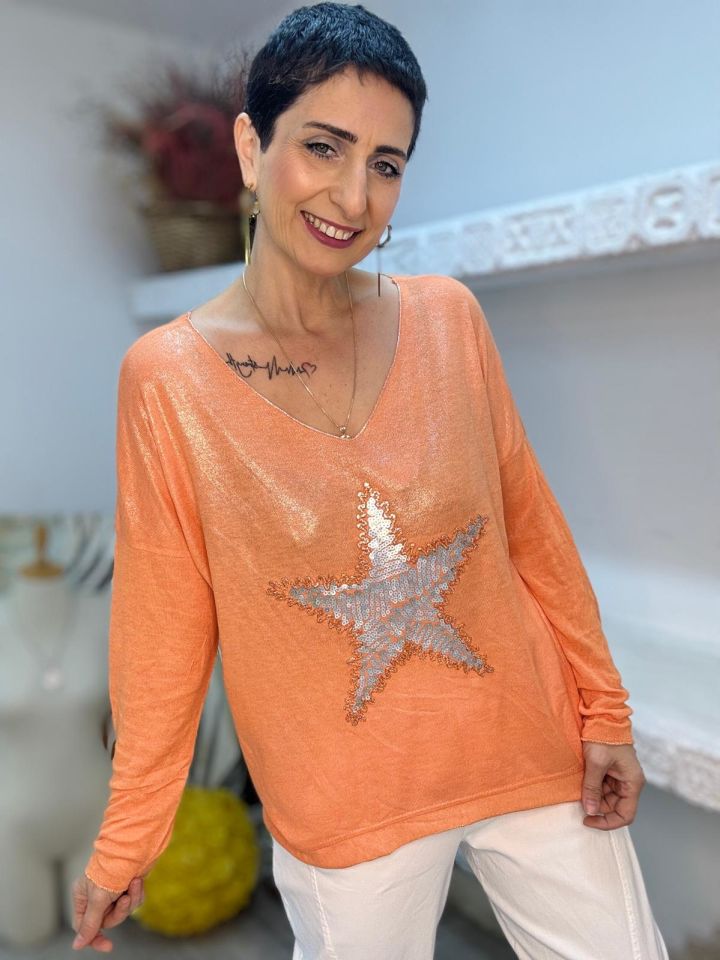 YILDIZ DESEN PULLU BLUZ